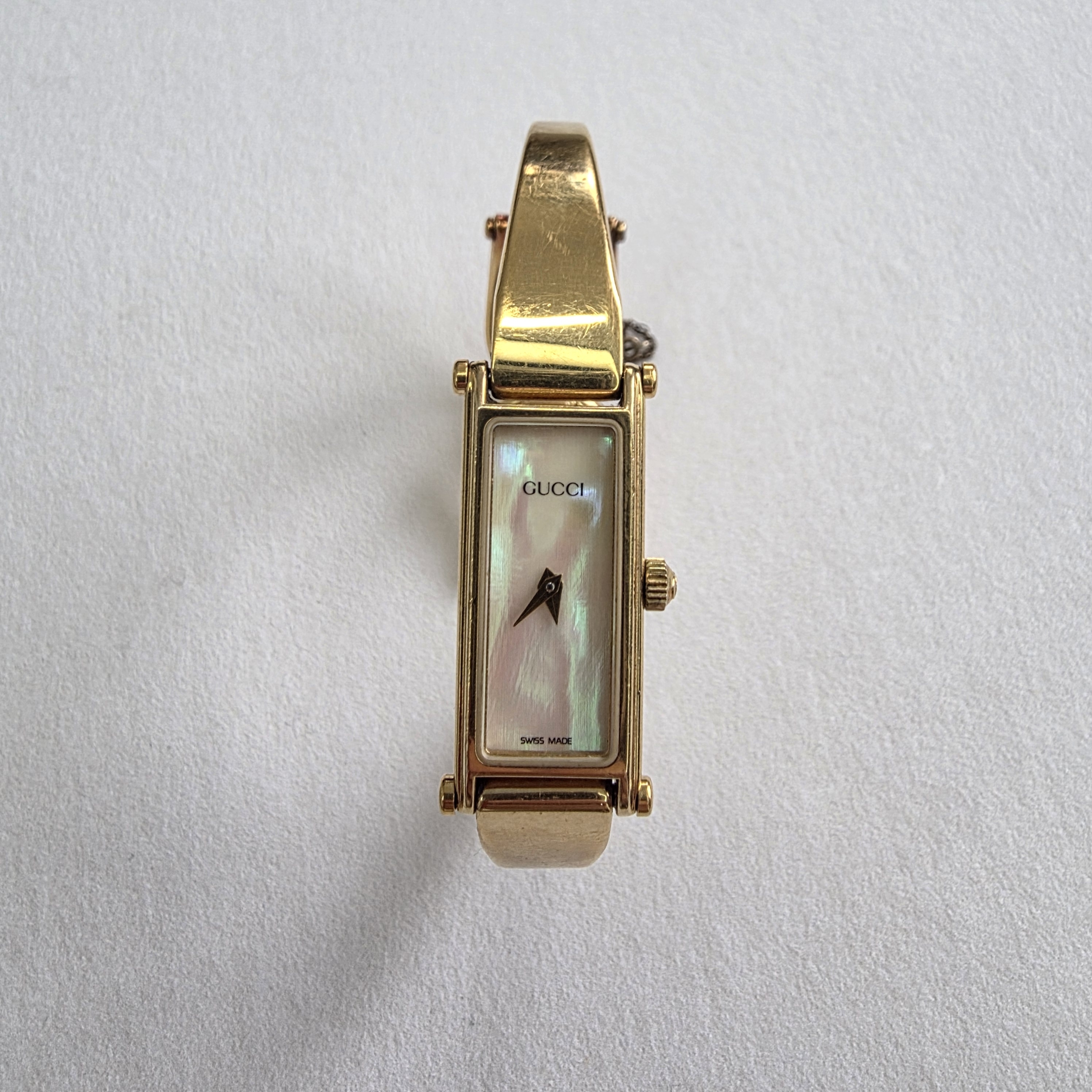 Gucci Womens Gold Watch With Mother Of Pearl Dial